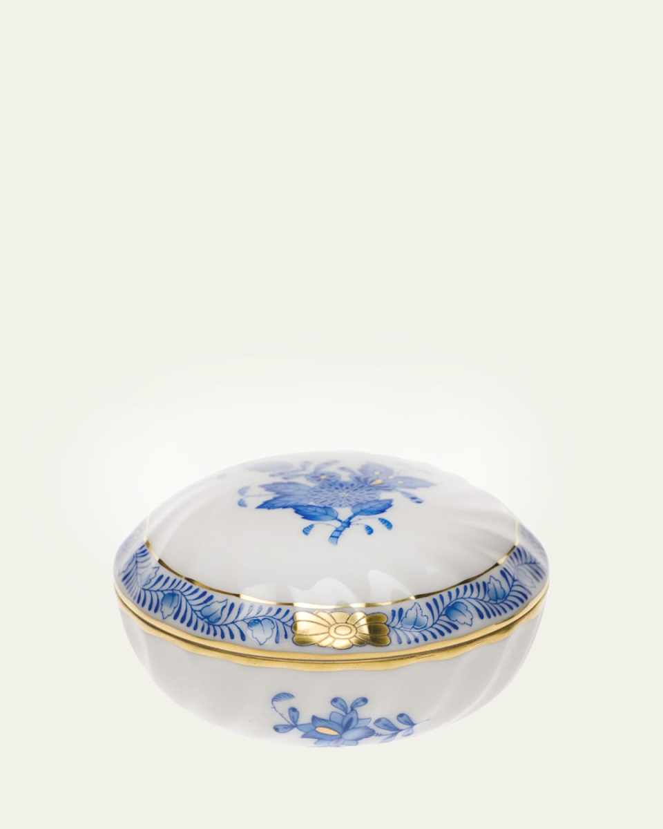 Chinese Bouquet Blue Ring Box